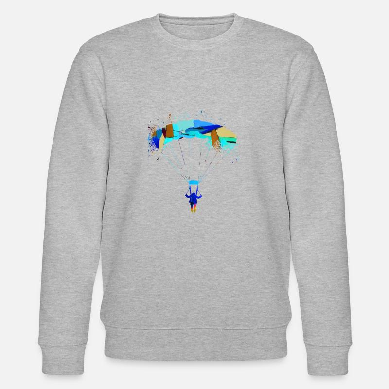 fallschirm,fallschirmflieger,graffiti,gleitschirm - Stanley/Stella Unisex Bio-Sweatshirt CHANGER  - Grau meliert