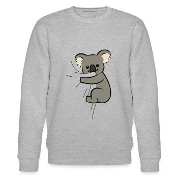 Koala bites in T-shirt Hungry koala eats - Stanley/Stella CHANGER Unisex Organic Sweatshirt - heather grey - Front - Nik (191cm) & Marisol (170cm)