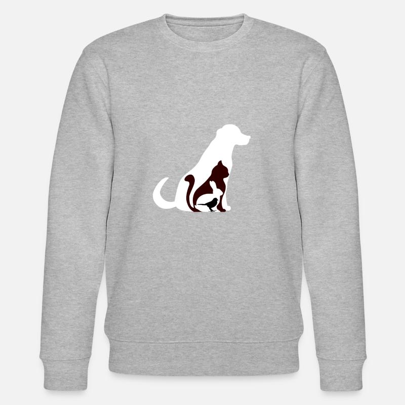 Tiere Quartet - Stanley/Stella Unisex Bio-Sweatshirt CHANGER - Grau meliert
