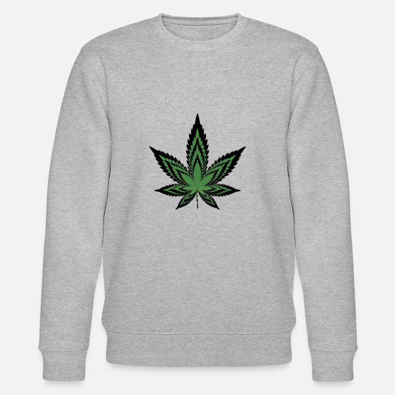 Canabis Leaf - Stanley/Stella CHANGER Unisex Organic Sweatshirt - heather grey