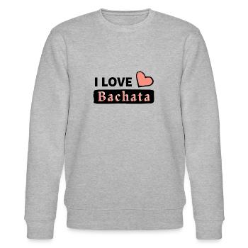 I Love Bachata - Stanley/Stella CHANGER Unisex Organic Sweatshirt - heather grey - Front - Nik (191cm) & Marisol (170cm)