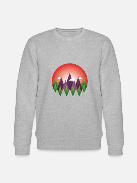geometric mountain sunrise - Sweat bio CHANGER Stanley/Stella Unisexe - gris chiné