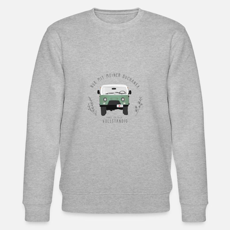 nur mit meiner Buchanka (Jubi) - Stanley/Stella Unisex Bio-Sweatshirt CHANGER  - Grau meliert