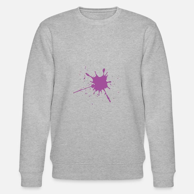 Farbklecks Klecks Farbspritzer magenta Geschenk - Stanley/Stella Unisex Bio-Sweatshirt CHANGER  - Grau meliert