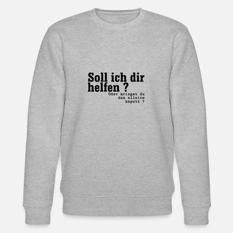 helfen oder kaputt schwarz - Stanley/Stella Unisex Bio-Sweatshirt CHANGER  - Grau meliert
