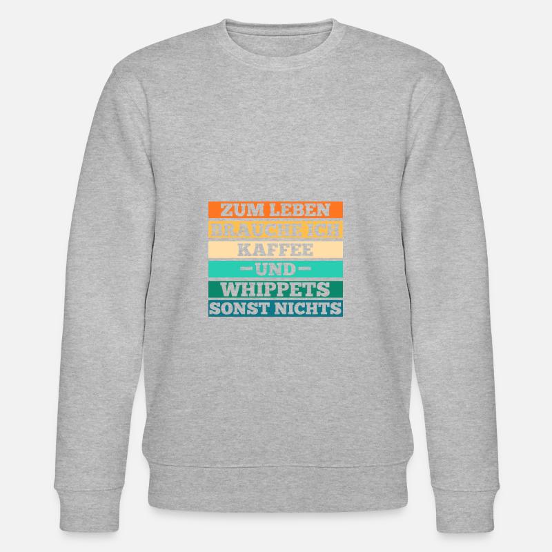 Hund Kaffee Whippet - Stanley/Stella Unisex Bio-Sweatshirt CHANGER  - Grau meliert