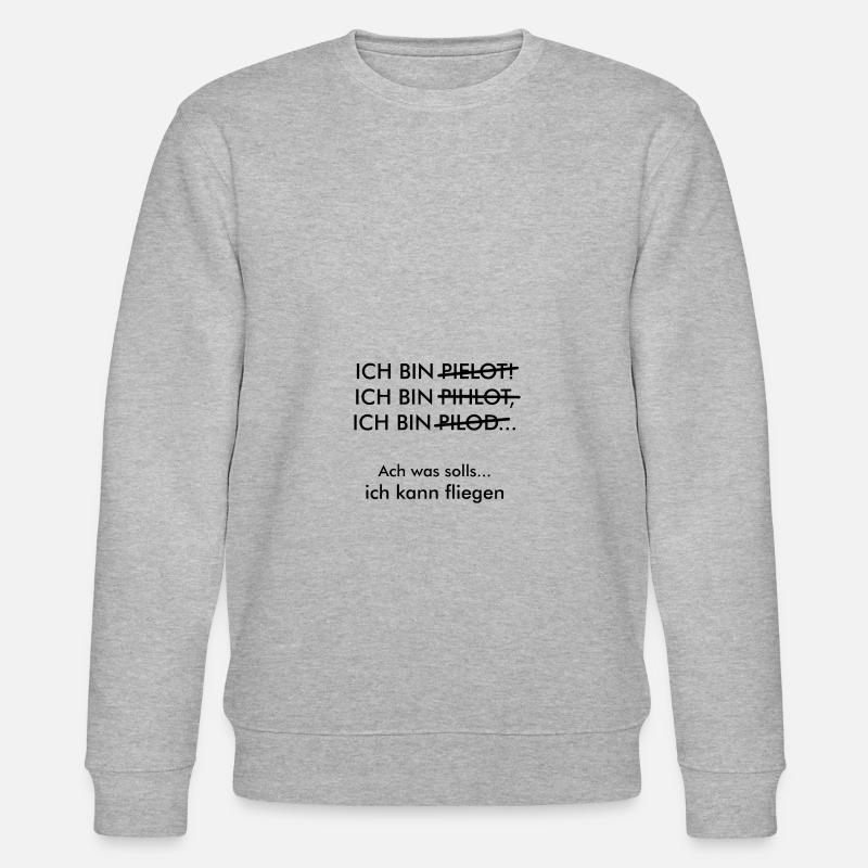 Ich bin Pilot Geschenk dumm - Stanley/Stella Unisex Bio-Sweatshirt CHANGER - Grau meliert