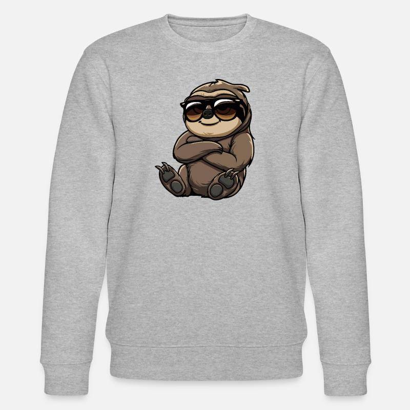 Sloth Cool Comic - Stanley/Stella CHANGER Unisex Organic Sweatshirt - heather grey