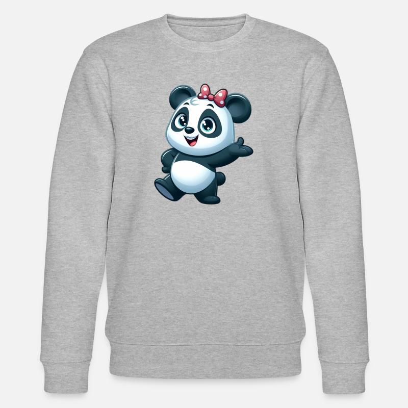 Panda 5 - Stanley/Stella Unisex Bio-Sweatshirt CHANGER  - Grau meliert