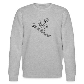 Skifahrer - Stanley/Stella Unisex Bio-Sweatshirt CHANGER  - Grau meliert - Vorne - Nik (191cm) & Marisol (170cm)