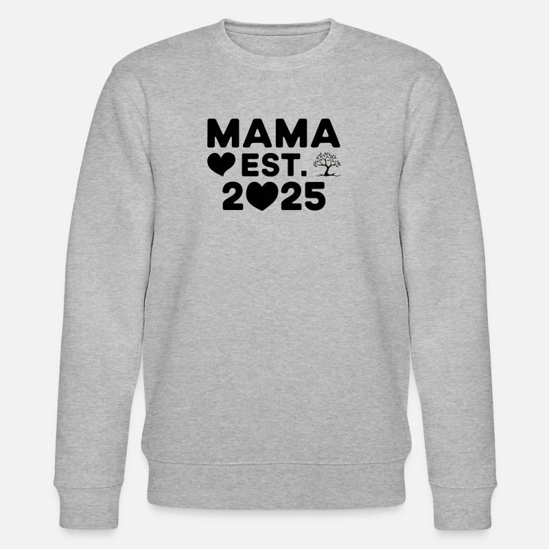 Maman est. 2025 / Nouvelle maman / Enceinte - Sweat bio CHANGER Stanley/Stella Unisexe - gris chiné