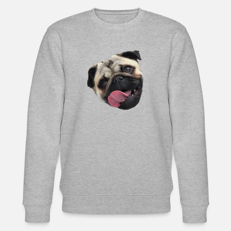 Mops - Stanley/Stella Unisex Bio-Sweatshirt CHANGER  - Grau meliert