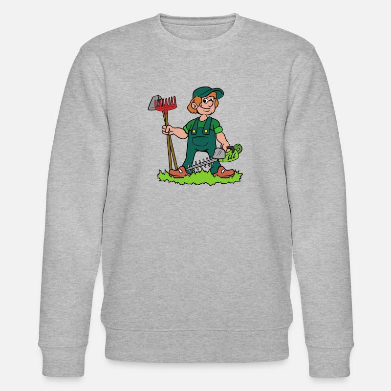 Gärtner mit Heckenschere - Stanley/Stella Unisex Bio-Sweatshirt CHANGER  - Grau meliert