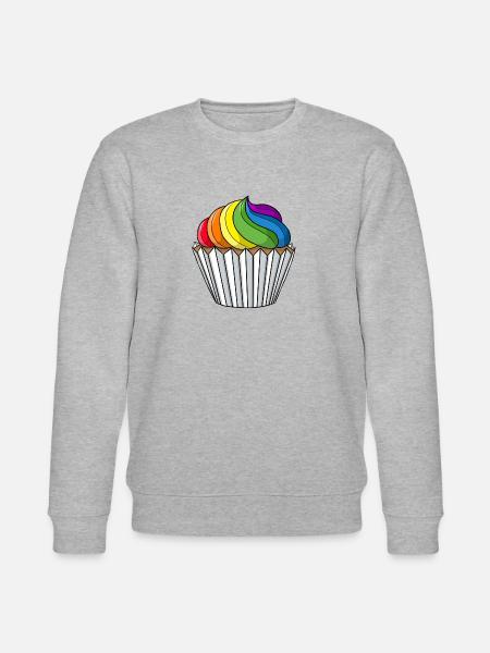 Gay Pride Cupcake - Stanley/Stella CHANGER Unisex Organic Sweatshirt - heather grey