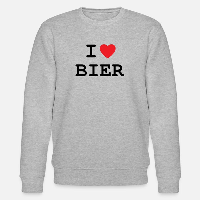 Ich liebe Bier - Stanley/Stella Unisex Bio-Sweatshirt CHANGER  - Grau meliert