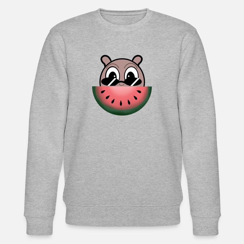 Wassermelonen-Charakter - Stanley/Stella Unisex Bio-Sweatshirt CHANGER  - Grau meliert