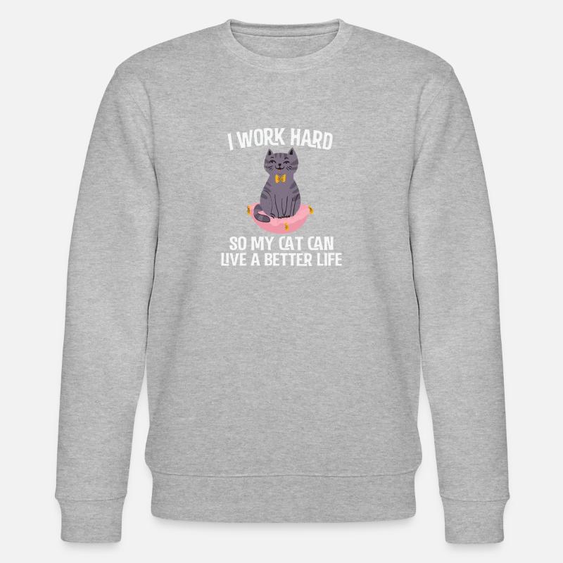 Lustige Katze - Stanley/Stella Unisex Bio-Sweatshirt CHANGER  - Grau meliert
