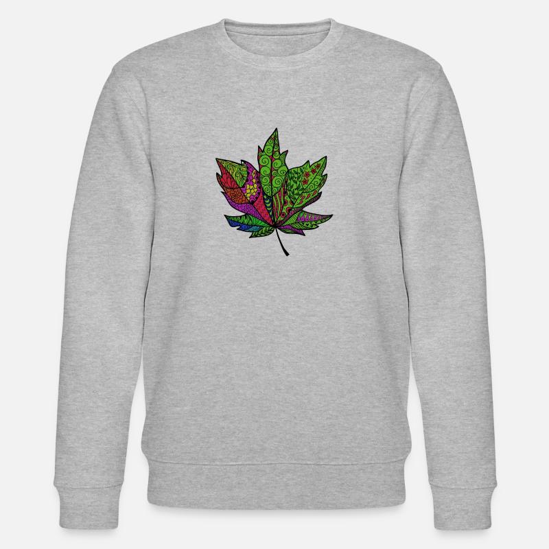 buntes Blatt - Stanley/Stella Unisex Bio-Sweatshirt CHANGER  - Grau meliert