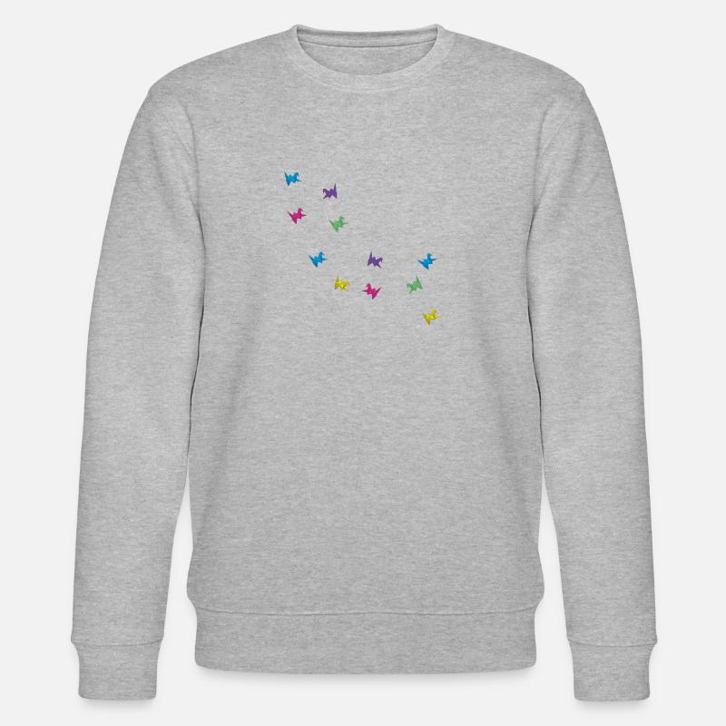 Oiseaux en origami - Sweat bio CHANGER Stanley/Stella Unisexe - gris chiné