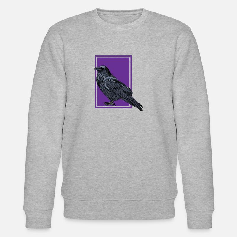 Rabe - Krähe - Kolkrabe - Stanley/Stella Unisex Bio-Sweatshirt CHANGER - Grau meliert