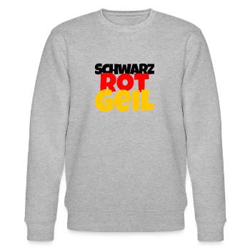 Schwarz Rot Geil Schwarz Rot Gold - Stanley/Stella Unisex Bio-Sweatshirt CHANGER  - Grau meliert - Vorne - Nik (191cm) & Marisol (170cm)