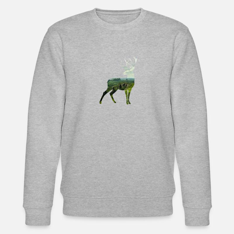 Deer silhoutte - Stanley/Stella CHANGER Unisex Organic Sweatshirt - heather grey