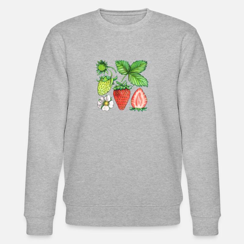 Erdbeeren - Stanley/Stella Unisex Bio-Sweatshirt CHANGER  - Grau meliert