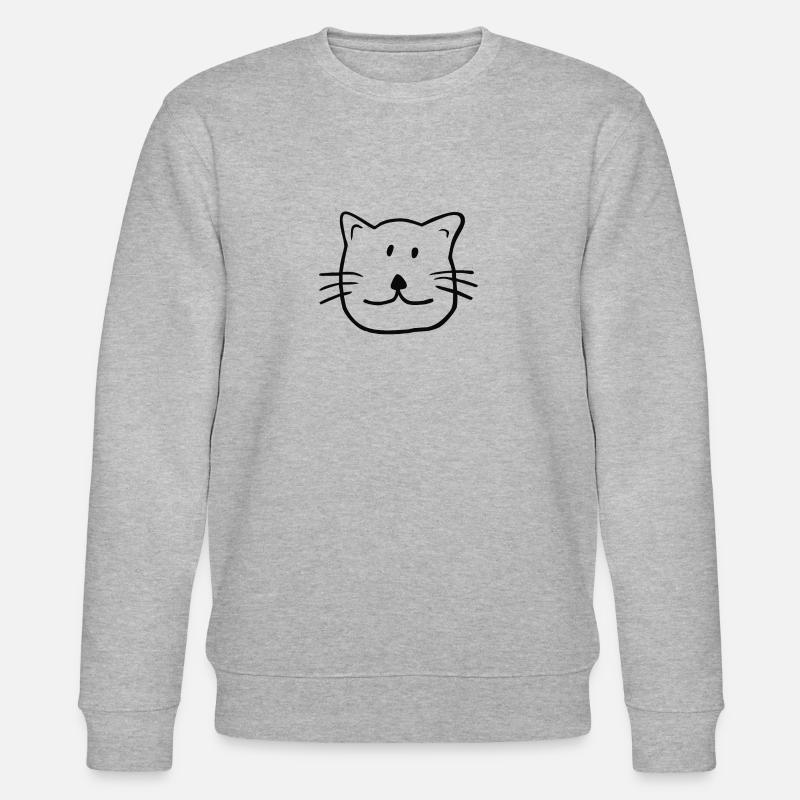 Chat doux (dessin) #WHITE - Sweat bio CHANGER Stanley/Stella Unisexe - gris chiné