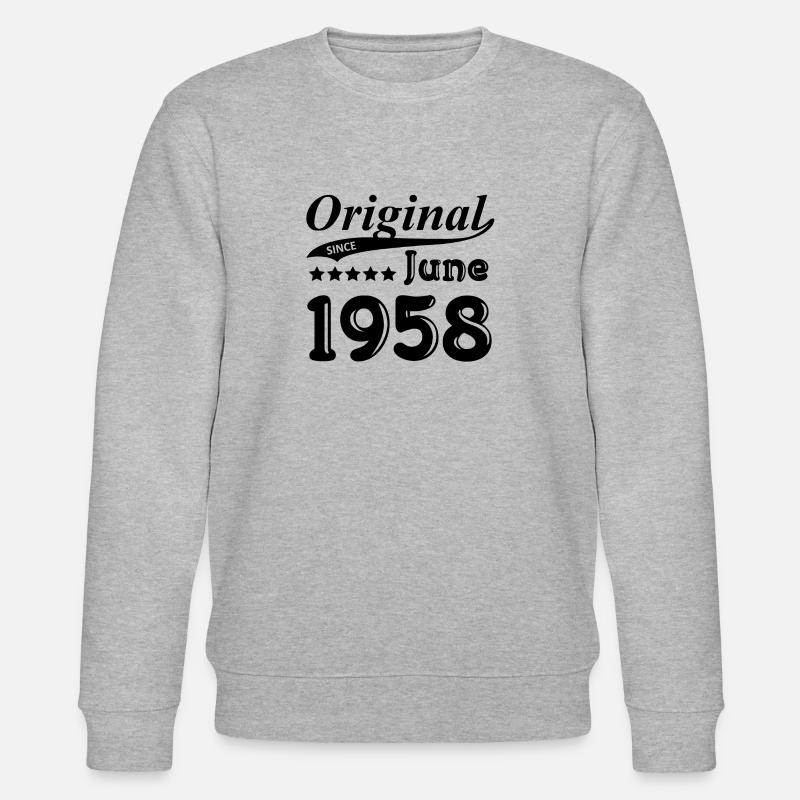 Juni 1958 Geschenk - Stanley/Stella Unisex Bio-Sweatshirt CHANGER - Grau meliert
