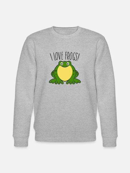 I love Frogs - Stanley/Stella CHANGER Unisex Organic Sweatshirt - heather grey
