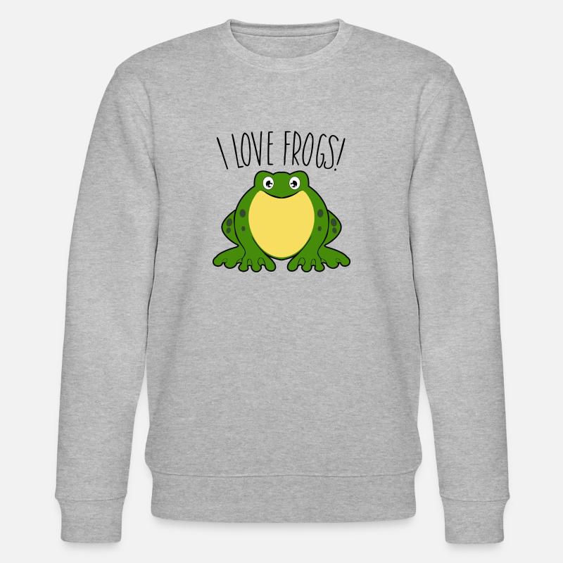 I love Frogs - Stanley/Stella CHANGER Unisex Organic Sweatshirt - heather grey