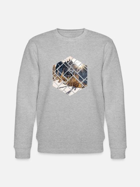 Dolomiten Seceda Winterlandschaft - Stanley/Stella Unisex Bio-Sweatshirt CHANGER - Grau meliert