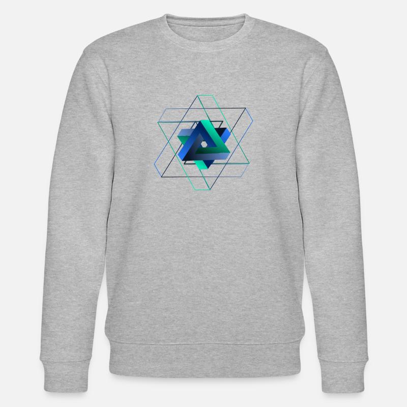 Optical illusion (triangle) - Stanley/Stella CHANGER Unisex Organic Sweatshirt - heather grey