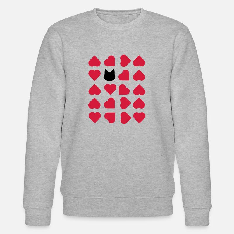 Ich liebe Katzen - Stanley/Stella Unisex Bio-Sweatshirt CHANGER  - Grau meliert
