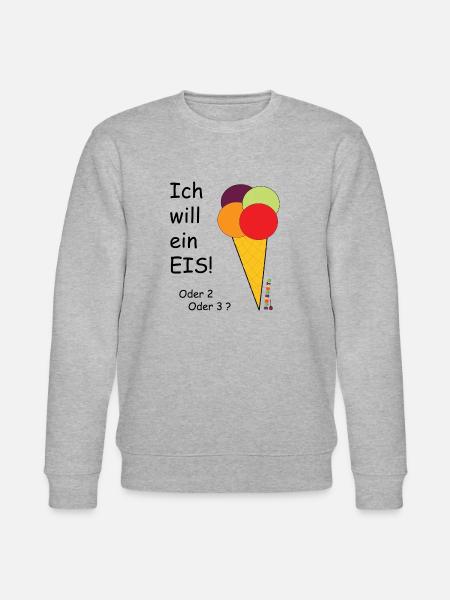ich will ein eis - Stanley/Stella Unisex Bio-Sweatshirt CHANGER  - Grau meliert