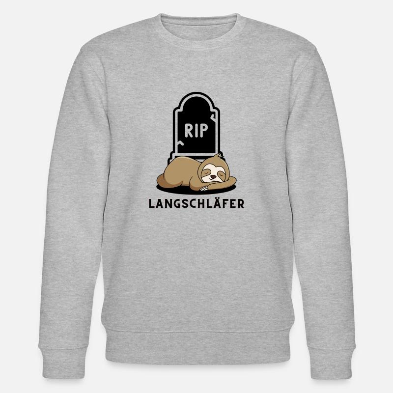 Faultier Langschläfer - Stanley/Stella Unisex Bio-Sweatshirt CHANGER  - Grau meliert