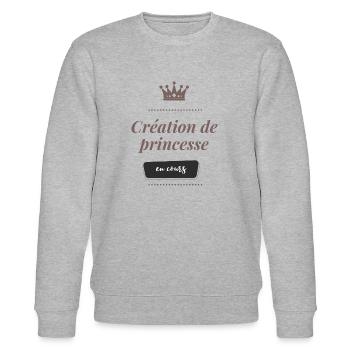 Création de princesse en cours - Sweat bio CHANGER Stanley/Stella Unisexe - gris chiné - Devant - Nik (191cm) & Marisol (170cm)