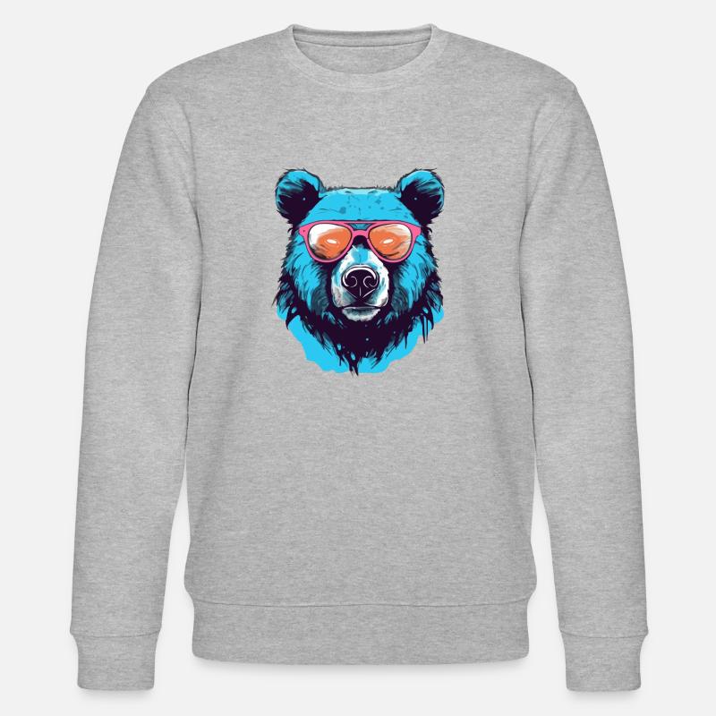 Com der Superbär - Stanley/Stella Unisex Bio-Sweatshirt CHANGER  - Grau meliert