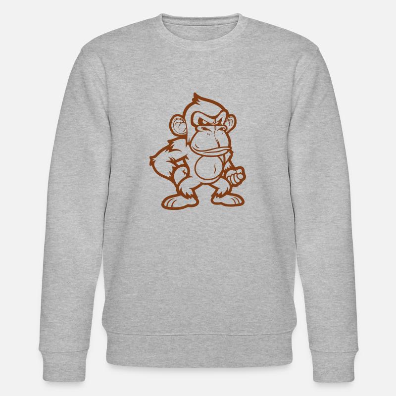 affe comic - Stanley/Stella Unisex Bio-Sweatshirt CHANGER  - Grau meliert