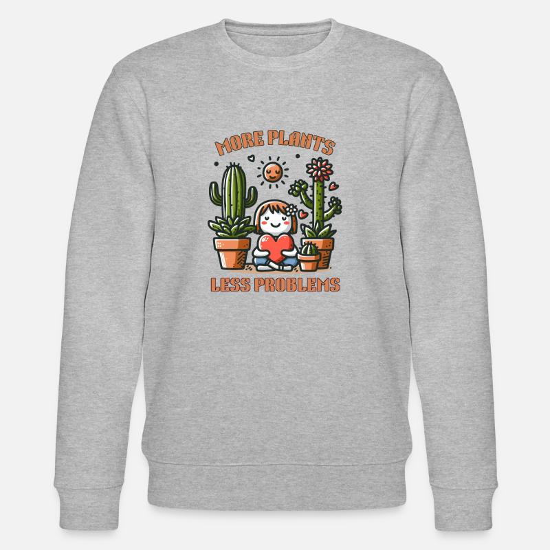 More Plants Less Problems - Stanley/Stella CHANGER Unisex Organic Sweatshirt - heather grey