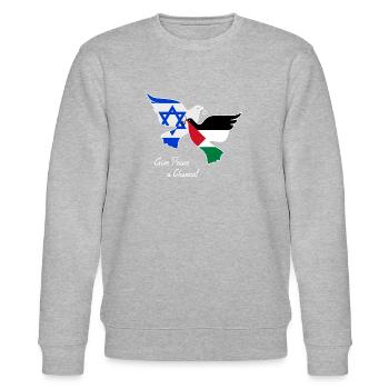 Peace - Stanley/Stella CHANGER Unisex Organic Sweatshirt - heather grey - Front - Nik (191cm) & Marisol (170cm)