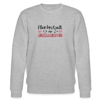 Hier brutzelt der Grillmeister - Stanley/Stella Unisex Bio-Sweatshirt CHANGER  - Grau meliert - Vorne - Nik (191cm) & Marisol (170cm)