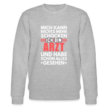 Non-shockable doctor - Stanley/Stella CHANGER Unisex Organic Sweatshirt - heather grey - Front - Nik (191cm) & Marisol (170cm)