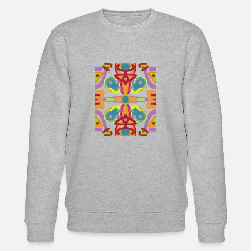Geometrisches Volksmuster - Stanley/Stella Unisex Bio-Sweatshirt CHANGER  - Grau meliert