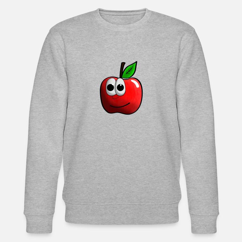 Apple with face graphic - Stanley/Stella CHANGER Unisex Organic Sweatshirt - heather grey