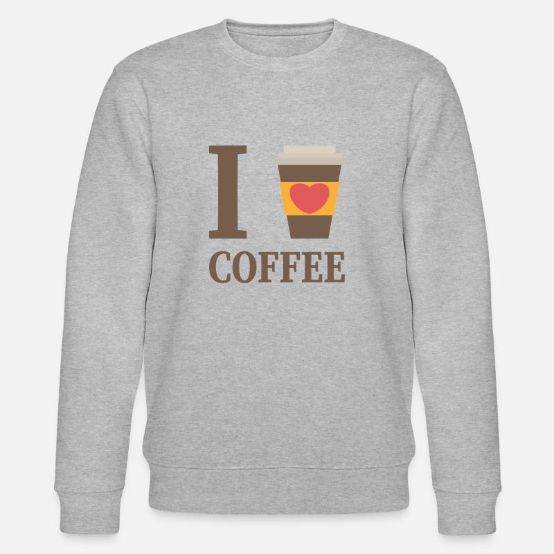 I love Coffee - Stanley/Stella Unisex Bio-Sweatshirt CHANGER - Grau meliert