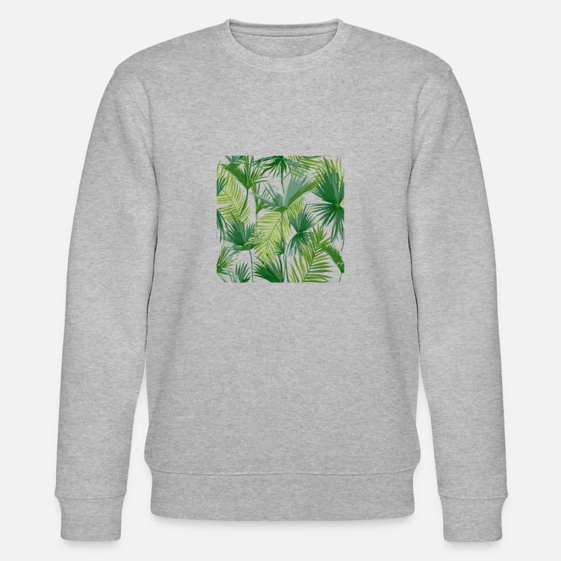 Tropical leaves - Stanley/Stella Unisex Bio-Sweatshirt CHANGER  - Grau meliert