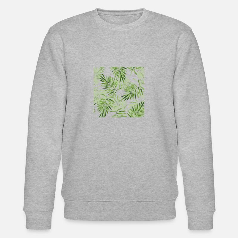 Feuilles tropicales - Sweat bio CHANGER Stanley/Stella Unisexe - gris chiné