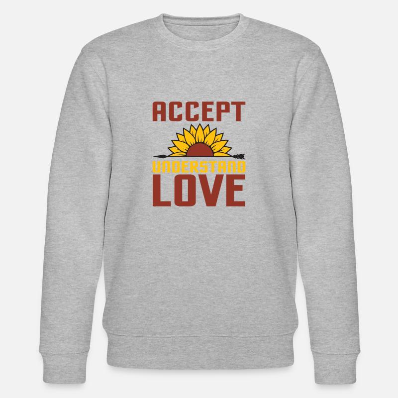 Accept and Understand Love - Stanley/Stella Unisex Bio-Sweatshirt CHANGER  - Grau meliert