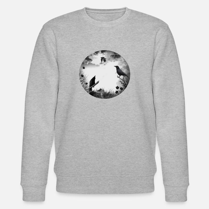 Gothik Krähen Raben - Stanley/Stella Unisex Bio-Sweatshirt CHANGER  - Grau meliert